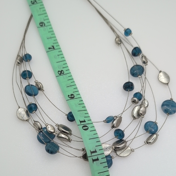 Lia Sophia Silver and Blue Multi-Strand Necklace - Picture 6 of 7
